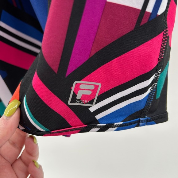 Fila Sport Racerback Tank Top Mesh Colorful L Activewear Sporty Athletic Retro - Picture 4 of 9